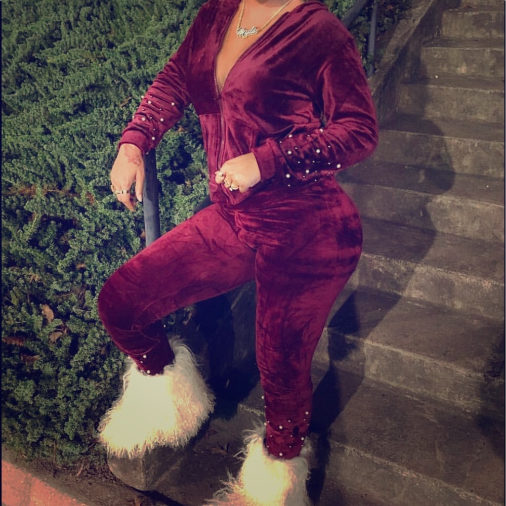 2pc set burgundy